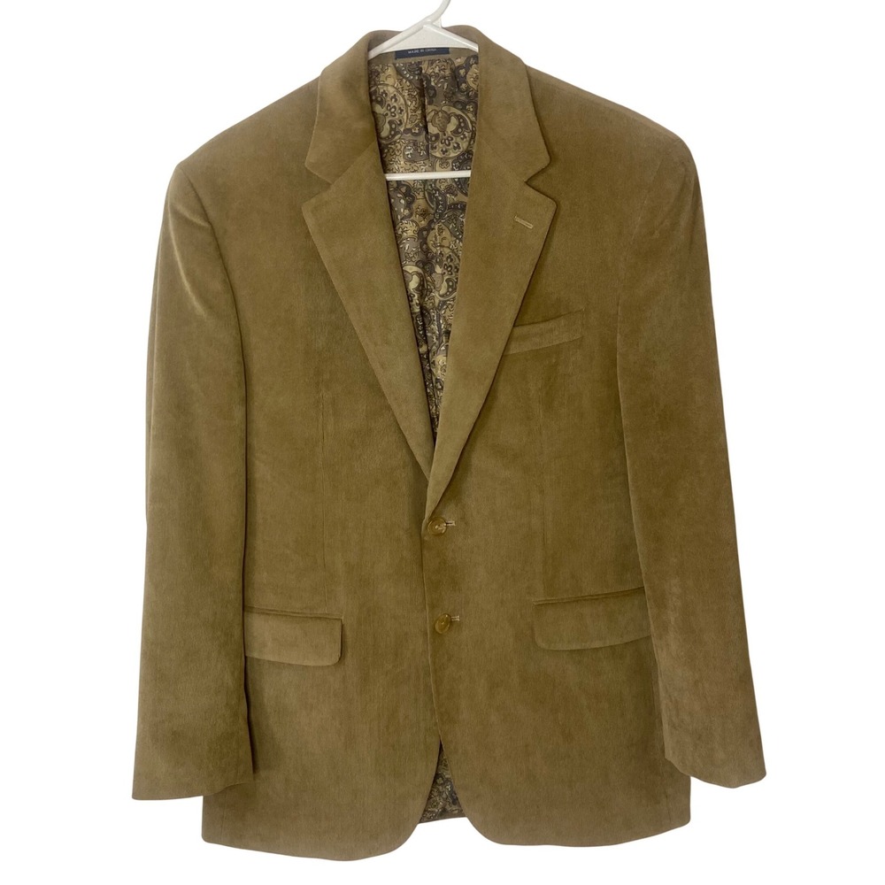 Ralph Lauren‎ Mens Corduroy Blazer Jacket Tan Paisley Lined Dillard's Exclusive